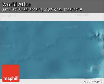 Satellite 3D Map of the Area around 32° 45' 51" S, 0° 55' 29" E