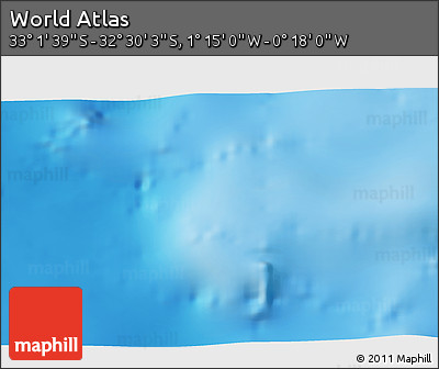 Physical 3D Map of the Area around 32° 45' 51" S, 0° 46' 30" W