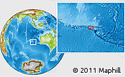 Physical Location Map of the area around 32° 45' 51" S, 100° 22' 30" E