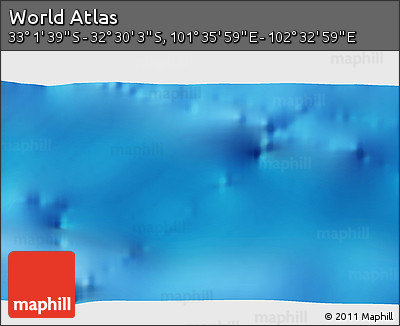 Physical 3D Map of the Area around 32° 45' 51" S, 102° 4' 29" E