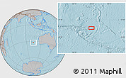Gray Location Map of the area around 32° 45' 51" S, 103° 46' 30" E, hill shading