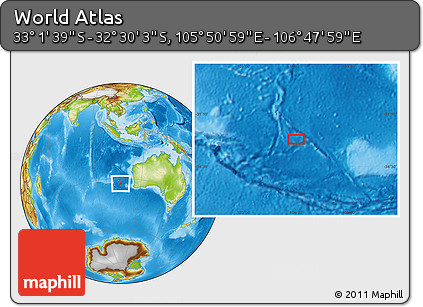 Physical Location Map of the Area around 32° 45' 51" S, 106° 19' 29" E