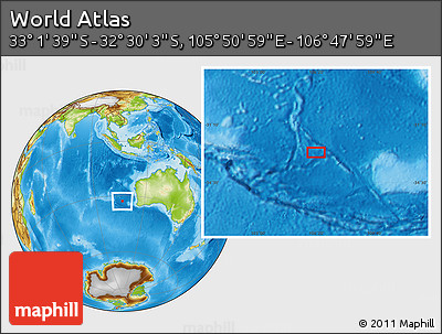 Physical Location Map of the Area around 32° 45' 51" S, 106° 19' 29" E