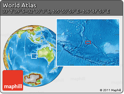 Physical Location Map of the Area around 32° 45' 51" S, 106° 19' 29" E
