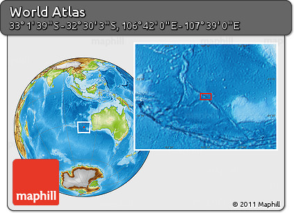 Physical Location Map of the Area around 32° 45' 51" S, 107° 10' 30" E