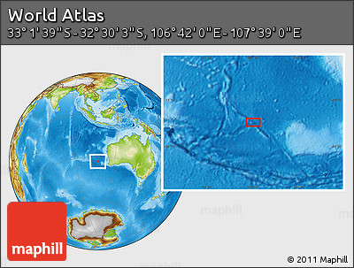 Physical Location Map of the Area around 32° 45' 51" S, 107° 10' 30" E