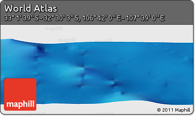 Physical Panoramic Map of the Area around 32° 45' 51" S, 107° 10' 30" E