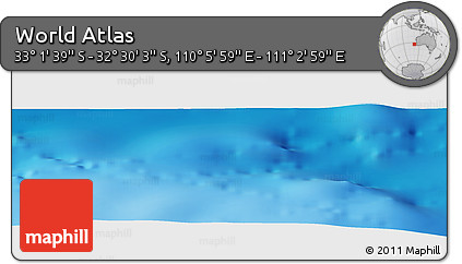 Physical Panoramic Map of the Area around 32° 45' 51" S, 110° 34' 29" E