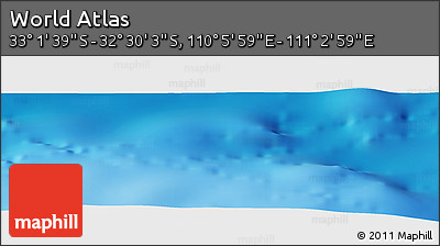 Physical Panoramic Map of the Area around 32° 45' 51" S, 110° 34' 29" E