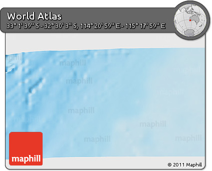 Physical 3D Map of the Area around 32° 45' 51" S, 114° 49' 29" E