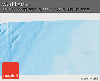 Physical 3D Map of the Area around 32° 45' 51" S, 114° 49' 29" E
