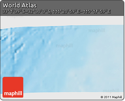 Physical 3D Map of the Area around 32° 45' 51" S, 114° 49' 29" E