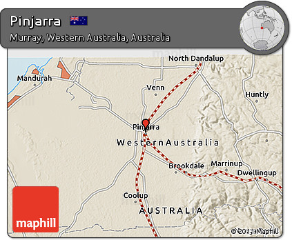 Shaded Relief 3D Map of Pinjarra