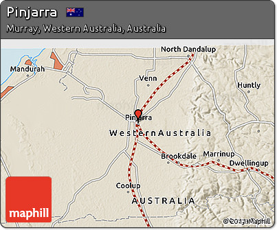 Shaded Relief 3D Map of Pinjarra