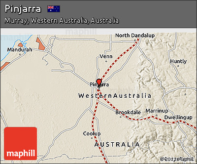 Shaded Relief 3D Map of Pinjarra
