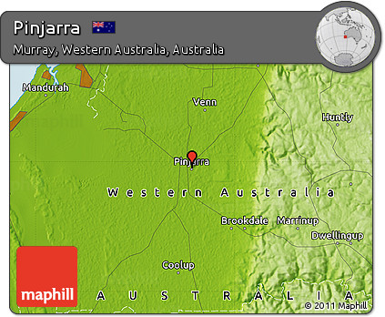 Physical Map of Pinjarra