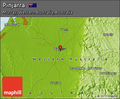 Physical Map of Pinjarra