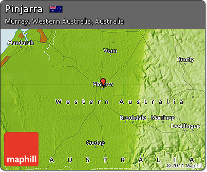 Physical Map of Pinjarra
