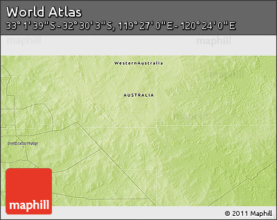 Physical 3D Map of the Area around 32° 45' 51" S, 119° 55' 30" E