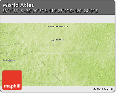 Physical 3D Map of the Area around 32° 45' 51" S, 119° 55' 30" E