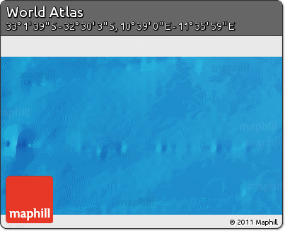 Shaded Relief 3D Map of the Area around 32° 45' 51" S, 11° 7' 30" E