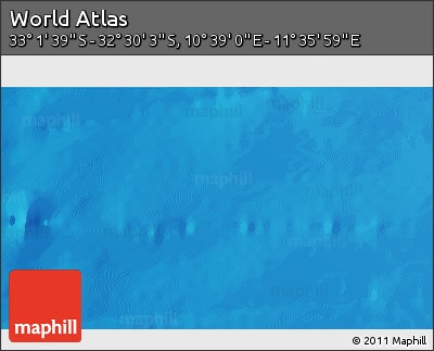 Shaded Relief 3D Map of the Area around 32° 45' 51" S, 11° 7' 30" E