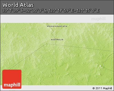 Physical 3D Map of the Area around 32° 45' 51" S, 120° 46' 30" E