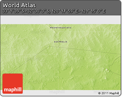 Physical 3D Map of the Area around 32° 45' 51" S, 120° 46' 30" E