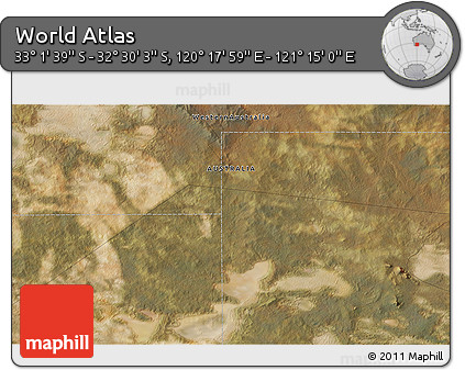 Satellite 3D Map of the Area around 32° 45' 51" S, 120° 46' 30" E