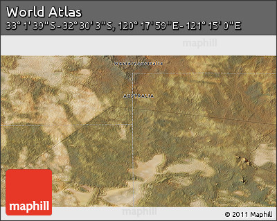 Satellite 3D Map of the Area around 32° 45' 51" S, 120° 46' 30" E