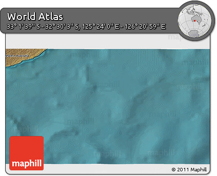 Satellite 3D Map of the Area around 32° 45' 51" S, 125° 52' 30" E