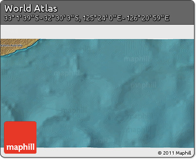 Satellite 3D Map of the Area around 32° 45' 51" S, 125° 52' 30" E