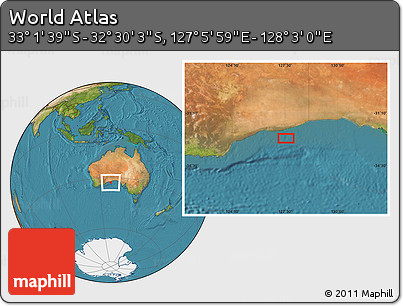 Satellite Location Map of the Area around 32° 45' 51" S, 127° 34' 30" E