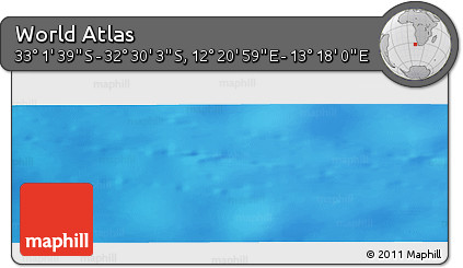 Physical Panoramic Map of the Area around 32° 45' 51" S, 12° 49' 29" E