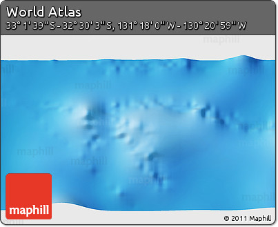 Physical 3D Map of the Area around 32° 45' 51" S, 130° 49' 29" W