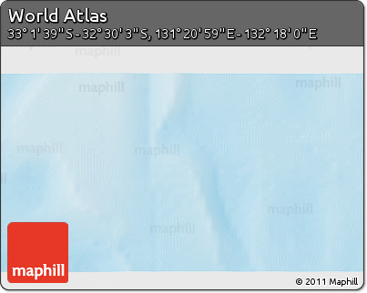 Physical 3D Map of the Area around 32° 45' 51" S, 131° 49' 29" E