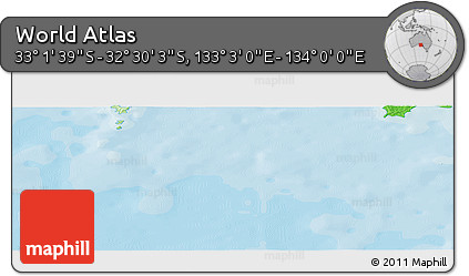 Political Panoramic Map of the Area around 32° 45' 51" S, 133° 31' 30" E