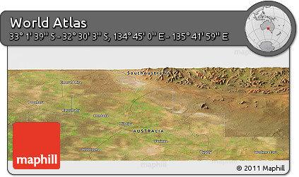 Satellite Panoramic Map of the Area around 32° 45' 51" S, 135° 13' 29" E