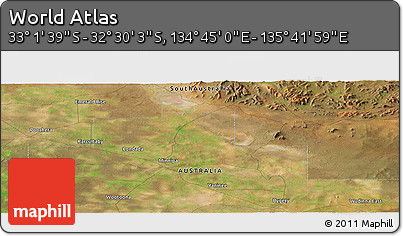 Satellite Panoramic Map of the Area around 32° 45' 51" S, 135° 13' 29" E