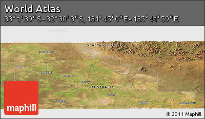Satellite Panoramic Map of the Area around 32° 45' 51" S, 135° 13' 29" E