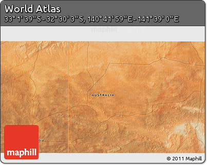 Satellite 3D Map of the Area around 32° 45' 51" S, 141° 10' 30" E