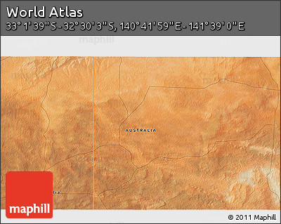 Satellite 3D Map of the Area around 32° 45' 51" S, 141° 10' 30" E