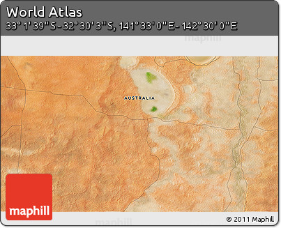 Satellite 3D Map of the Area around 32° 45' 51" S, 142° 1' 30" E