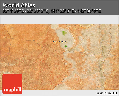 Satellite 3D Map of the Area around 32° 45' 51" S, 142° 1' 30" E