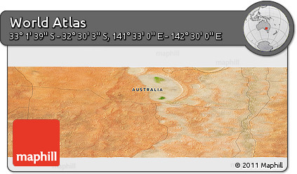 Satellite Panoramic Map of the Area around 32° 45' 51" S, 142° 1' 30" E
