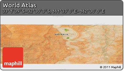 Satellite Panoramic Map of the Area around 32° 45' 51" S, 142° 1' 30" E
