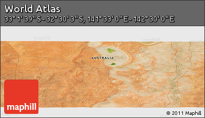Satellite Panoramic Map of the Area around 32° 45' 51" S, 142° 1' 30" E
