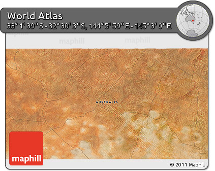 Satellite 3D Map of the Area around 32° 45' 51" S, 144° 34' 29" E