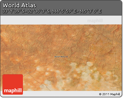 Satellite 3D Map of the Area around 32° 45' 51" S, 144° 34' 29" E