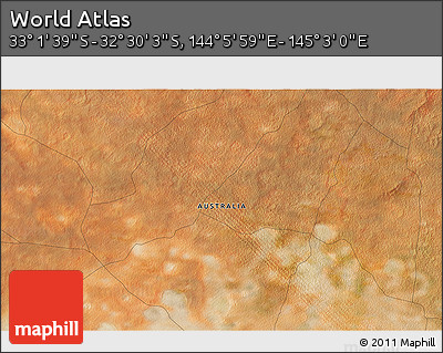 Satellite 3D Map of the Area around 32° 45' 51" S, 144° 34' 29" E